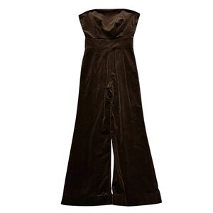 Vintage 70’s Brown Velvet Wide Leg Jumpsuit